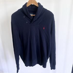Polo Ralph Lauren Men's Size XL Shawl Collar Heavy Knit Sweater Vintage Y2k